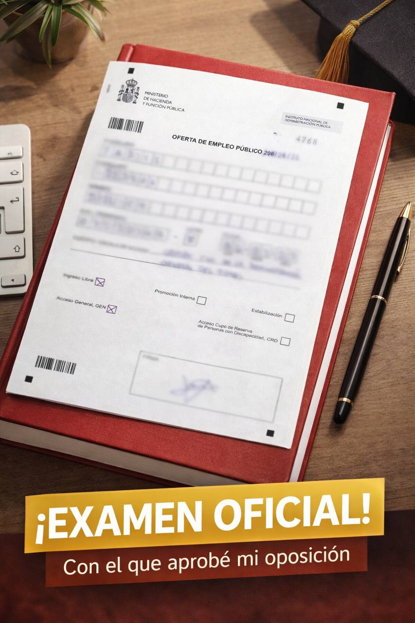 Examen oficial con el que aprobé mi oposición